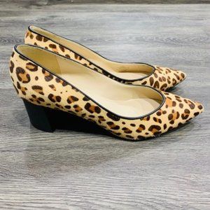 Marc Fisher Mana Leopard Print Low-Heel Pumps SZ 9